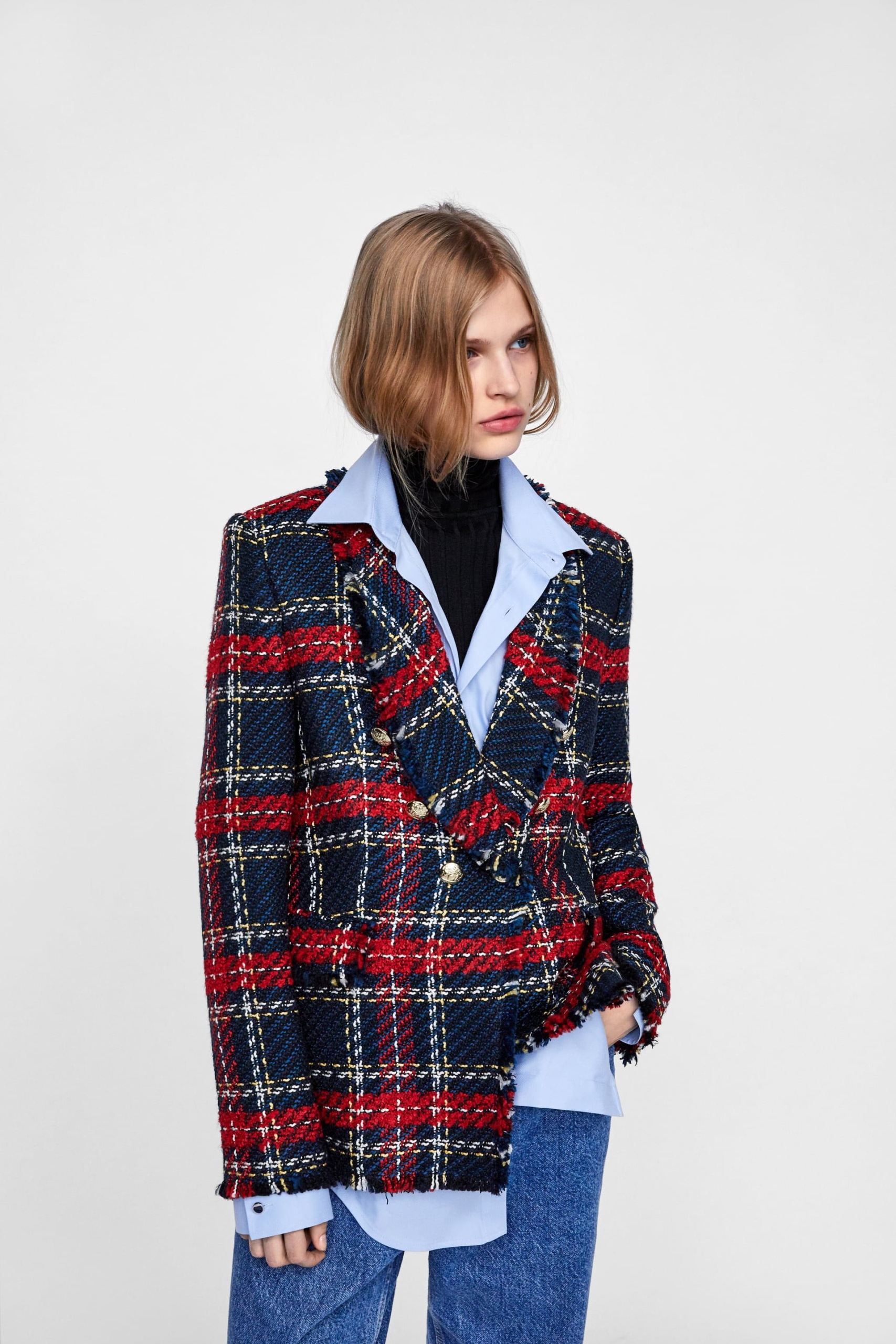 Checked Tweed Blazer - Image 2